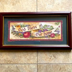 “God Bless Our Home” framed wall decor